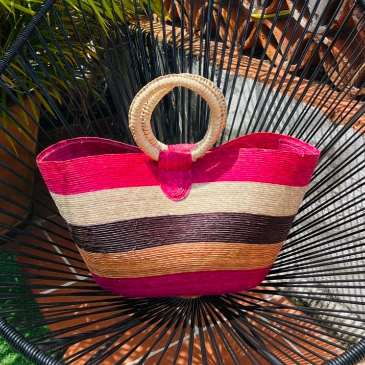 Acapulco Tote Pink & Brown