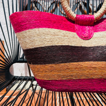 Acapulco Tote Pink & Brown