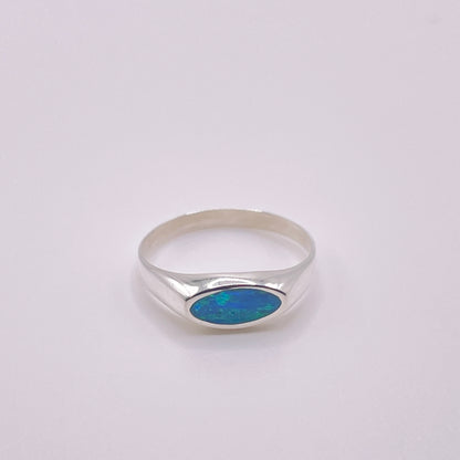 Itty Bitty Blue Opal Ring